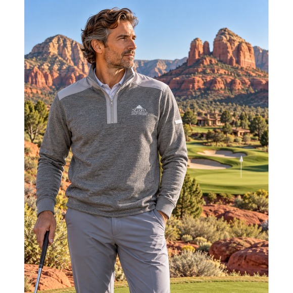 Bugatchi Other - Bugatchi Sedona Golf Resort Mens L 1/4 Zip Pullover Gray Golf Arizona